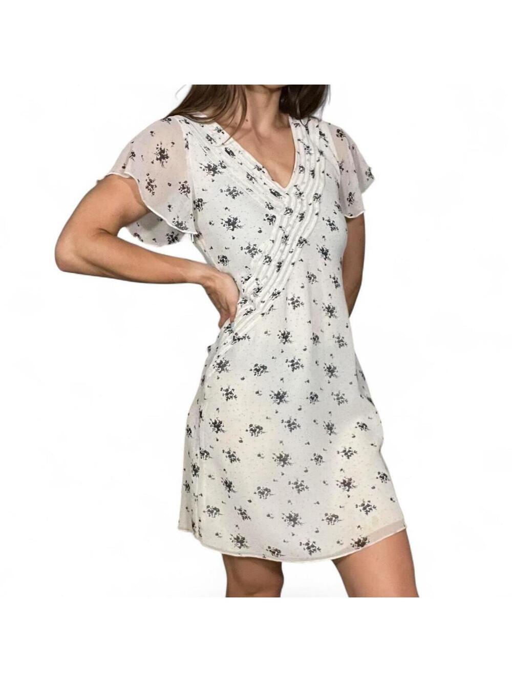 Urban Outfitters Ivory Floral Mini Dress Women's Size XS